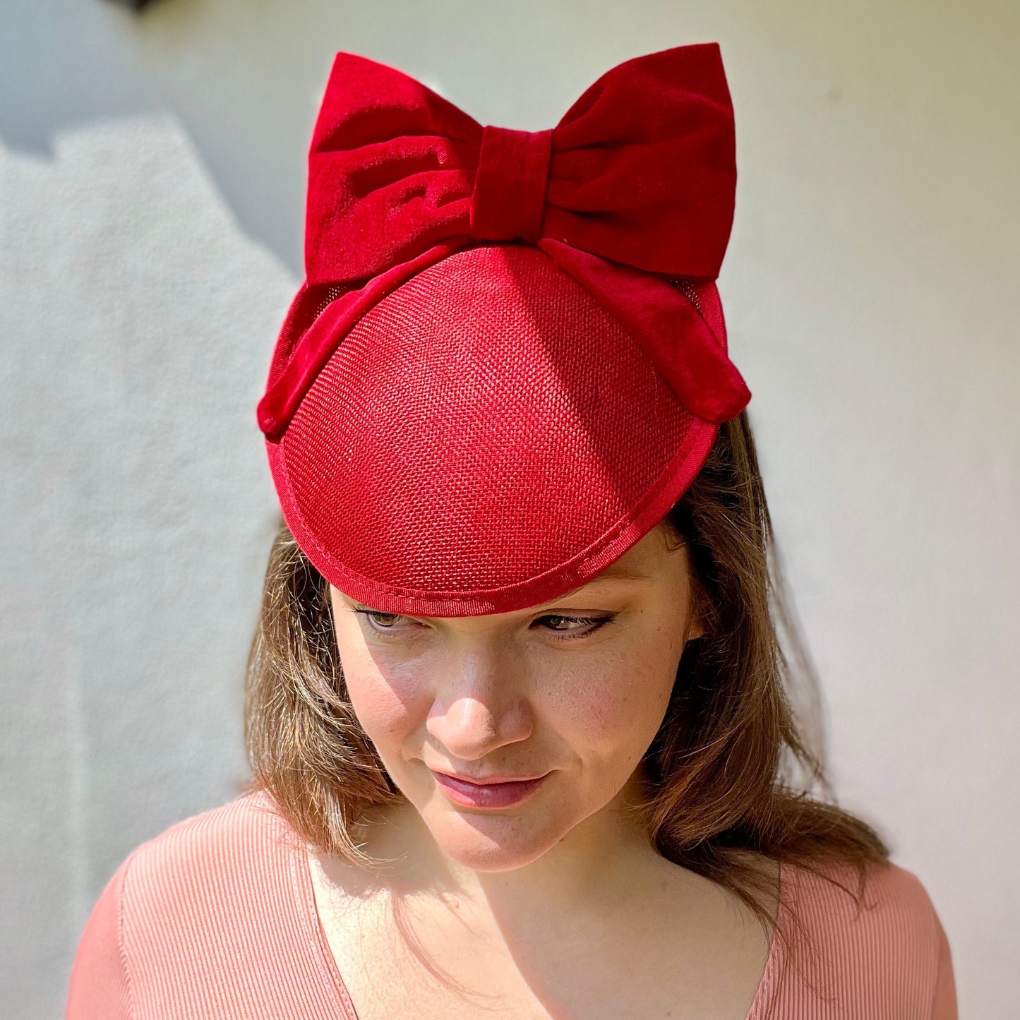 Floella Red Fascinator