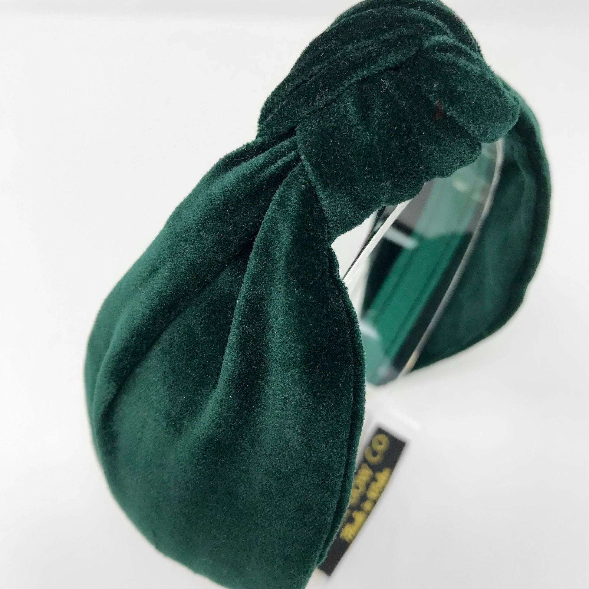 forrest green velevet headband by black bow co