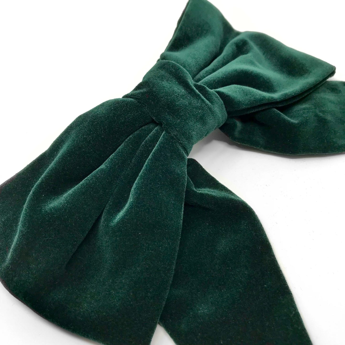 Large velvet green hair bow 