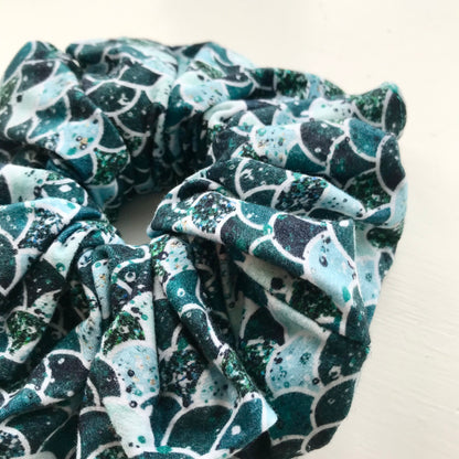 mermaid scales print scrunchie