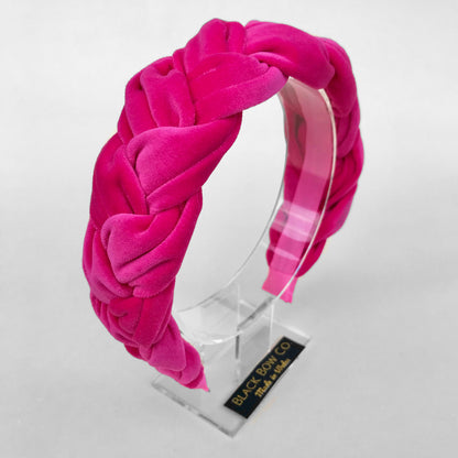 Hot pink plaited headband 